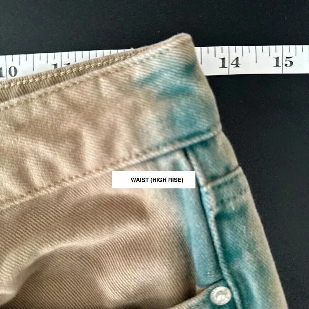 BDG Jeans Womens 27 Tan High and Wide Paint Side Stripe Crop Casual School Denim - Picture 7 of 12